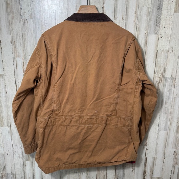 Vintage Orvis Chore Barn Utility Jacket Corduroy Collar Flannel Lining Mens L - Picture 8 of 11